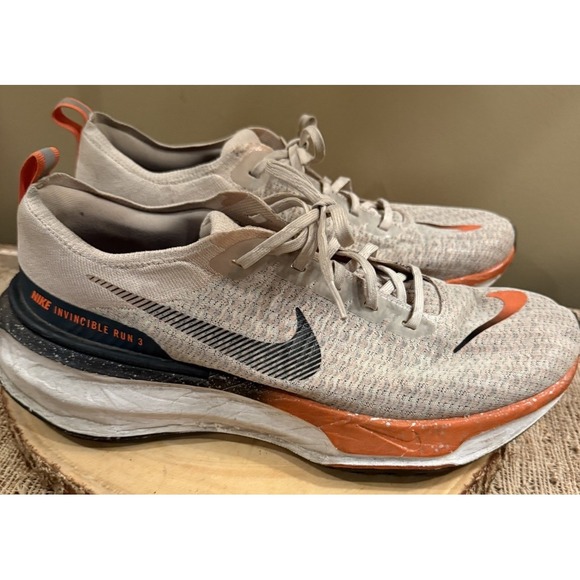 Nike Men's ZOOMX Invincible Run FK3 Running Shoes, Oatmeal/Orange Sz-13 - Picture 4 of 11